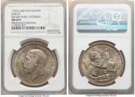 George V Crown 1935 MS65+ NGC, KM842. Jubilee. Raised edge lettering variety. Olive-gray and amber toned. Ex. Mildenhall Collection 

HID09801242017

...