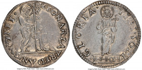 Venice. Leonardo Loredan Mocenigo (Lira) ND (1501-1521) AU58 NGC, Paolucci-3. 33mm. 6.49gm. LEONAR LAVREDAN SM VENET Doge kneeling before St. Mark / G...