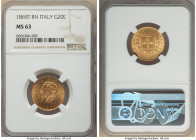 Vittorio Emanuele II gold 20 Lire 1865 T-BN MS63 NGC, Turin mint, KM10.1. AGW 0.1867 oz. 

HID09801242017

© 2022 Heritage Auctions | All Rights Reser...