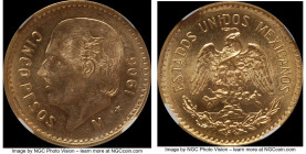 Estados Unidos gold 5 Pesos 1906-M MS64 NGC, Mexico City mint, KM464. AGW 0.1206 oz. 

HID09801242017

© 2022 Heritage Auctions | All Rights Reserved