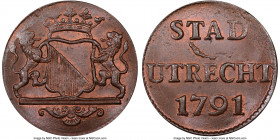 Utrecht. Provincial Duit 1791 MS65 Brown NGC, KM91. Silver-blue tint to otherwise chestnut brown surface. 

HID09801242017

© 2022 Heritage Auctions |...