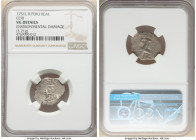 Ferdinand VI Cob Real 1751 L-R VG Details (Environmental Damage) NGC, Lima mint, KM42, Cal-149. 3.21gm. The penultimate year of Peruvian cobs, present...