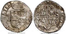 Philip II Cob 8 Reales ND (1556-1598) (Aqueduct)-IM MS60 NGC, Segovia mint, Cal-678. 26.87gm. Decidedly Mint State, as indicated by glistening surface...