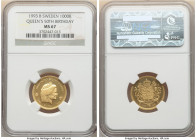 Carl XVI Gustaf gold 1000 Kronor 1993-B MS67 NGC, KM884. Queen Silvia 50th birthday commemorative. AGW 0.1667 oz. 

HID09801242017

© 2022 Heritage Au...