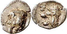 (480-450 a.C.). Misia. Kyzikos. Hemióbolo. (S. 3850 var) (BMC. XV, 119). 0,37 g. MBC+.