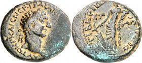 (98-99 d.C.). Trajano. Galilea. Tiberias. AE 29. (S.GIC. 1091 var) (RPC. III, 3923). Acuñación floja en parte del anverso. 15,46 g. (MBC+).
