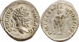 (210 d.C.). Septimio Severo. Denario. (Spink 6346 var) (S. 543) (RIC. 234). 3,49 g. EBC.
