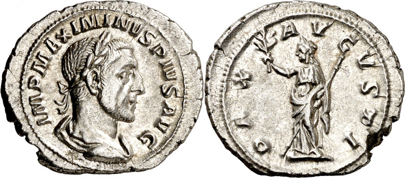 (235-236 d.C.). Maximino I. Denario. (Spink 8310) (S. 31a) (RIC. 12). 3,59 g. EB...