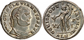 (301 d.C.). Diocleciano. Alejandría. Follis. (Spink 12803) (Co. 101) (RIC. 32a). 11,10 g. EBC-.