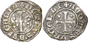 Comtat d'Urgell. Pere d'Aragó (1347-1408). Agramunt. Diner. (Cru.V.S. 134 var) (Cru.C.G. 1951 var). Pequeña grieta. Variante inédita. Rara. 0,61 g. MB...