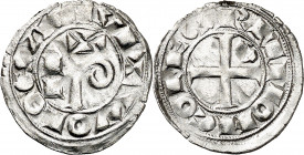 Comtat de Tolosa. Ramon VI (1194-1222) i Ramon VII (1222-1249). Tolosa. Diner. (Cru.Occitània 80). 1,08 g. MBC+.