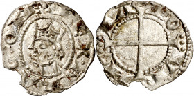 Comtat de Provença. Alfons I (1162-1196). Ral coronat. (Cru.V.S. 170) (Cru.Occitània 96) (Cru.C.G. 2104). Corona doble. Cospel ligeramente faltado. Ex...