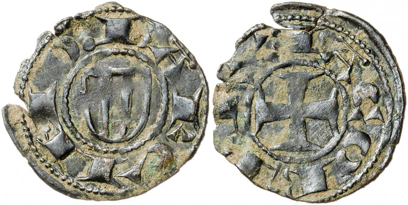 Jaume I (1213-1276). Barcelona. Diner de doblenc. (Cru.V.S. 304) (Cru.C.G. 2118)...