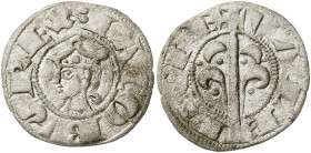 Jaume I (1213-1276). València. Diner. (Cru.V.S. 316) (Cru.C.G. 2130). Tercera emisión. Ex Áureo 22/10/1997, nº 4168. 0,87 g. MBC+.