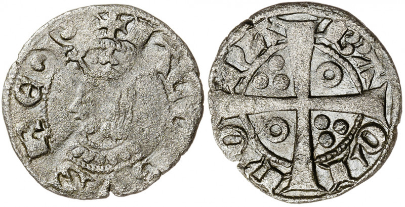 Jaume II (1291-1327). Barcelona. Diner. (Cru.V.S. 346.1) (Cru.C.G. 2161a). A y U...