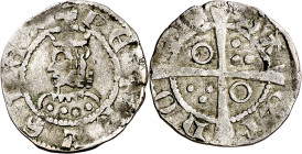 Pere III (1336-1387). Barcelona. Diner. (Cru.V.S. 418.1) (Cru.C.G. 2231). La V de PETRVS es una invertida. 1,13 g. MBC.