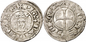 Jaume II de Mallorca (1276-1285 / 1298-1311). Mallorca. Dobler. (Cru.V.S. 541) (Cru.C.G. 2506). Ex Áureo 17/12/1997, nº 3395. 1,63 g. MBC.