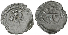 Frederic IV de Sicília (1355-1377). Sicília. Diner. (Cru.V.S. 703) (Cru.C.G. 2652a) (MIR. falta). Acuñación floja. Ex Áureo & Calicó 25/01/2012, nº 15...