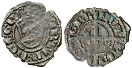 Maria y Martí el Jove de Sicília (1395-1402). Sicília. Diner. (Cru.V.S. 730, mismo ejemplar) (Cru.C.G. 2668, mismo ejemplar pero es la 2668a) (MIR. 21...