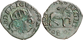 Frederic III de Nàpols (1496-1501). Nàpols. Cavall. (Cru.V.S. 1116) (Cru.C.G. 3532) (MIR. 110). Busto de Ferran I. 2,09 g. MBC/MBC+.