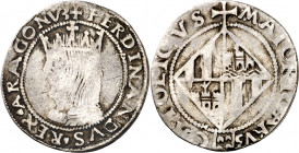 Fernan II (1479-1516). Mallorca. Ral. (AC. 63 var) (Cru.V.S. 1182 var) (Cru.C.G. 3097b). Letras latinas. Mismo cuño de anverso que el ducado Cru.C.G. ...