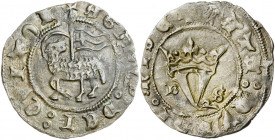 Juan I (1379-1390). Burgos. Blanca del Agnus Dei. (AB. 549). 1,59 g. MBC+.