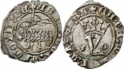 Juan I (1379-1390). Toledo. Blanca del Agnus Dei. (AB. 549). 1,38 g. EBC-.
