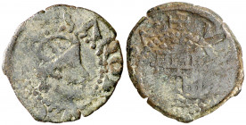 s/d. Carlos I. Eivissa. 1 dobler. (AC. 1) (Cru.C.G. 3706). Busto a derecha. Ex Áureo & Calicó 12/03/2015, nº 1146. Rara. 1,66 g. BC.