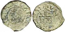 s/d. Carlos I. Eivissa. 1 dobler (o diner). (AC. 2) (Cru.C.G. 3705). Busto a izquierda. Ex Áureo & Calicó 12/03/2015, nº 1147. Muy rara. 1,13 g. BC+....