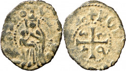 1526. Carlos I. Puigcerdà. 1 diner. (AC. 16) (Cru.C.G. 3828). 0,61 g. MBC.