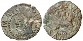 s/d. Felipe III. Eivissa. 1 dobler. (AC. 33) (Cru.C.G. 3708). Ex Colección Crusafont 27/10/2011, nº 820. Muy rara. 0,78 g. MBC-.