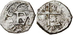 (1609-1611). Felipe III. Sevilla. B. 1/2 real. (AC. tipo 90). Visible el ordinal del rey. 1,56 g. BC+.