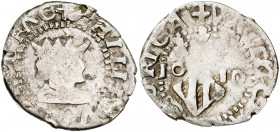 1610. Felipe III. València. 1 divuitè. (AC. 562). Escudo de 4 barras. 2,15 g. BC-/BC+.