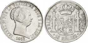 1852. Isabel II. Madrid. 10 reales. (AC. 526). 12,77 g. MBC/MBC-.