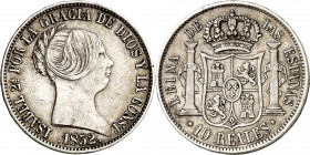 1852. Isabel II. Madrid. 10 reales. (AC. 526). 12,96 g. MBC.