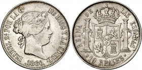 1860. Isabel II. Madrid. 10 reales. (AC. 537). 12,86 g. MBC.
