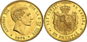 1876*1876. Alfonso XII. DEM. 25 pesetas. (AC. 67). 8,04 g. EBC.