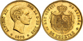 1878*1878. Alfonso XII. DEM. 25 pesetas. (AC. 70). 8,02 g. EBC.