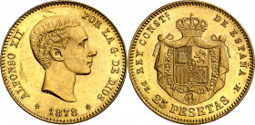1878*1878. Alfonso XII. DEM. 25 pesetas. (AC. 70). 8,06 g. EBC.
