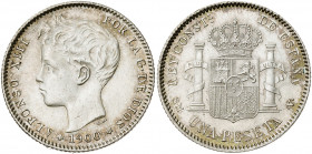 1900*1900. Alfonso XIII. SMV. 1 peseta. (AC. 59). 4,98 g. EBC-/EBC.