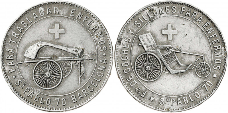 (hacia 1900-1920). Barcelona (La Creu Blanca). Fábrica de coches y sillones para...