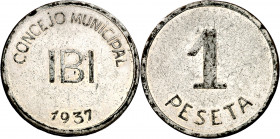 Ibi (Alicante). 1 peseta. (AC. 19). 5,85 g. MBC-.