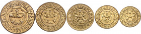 Menorca (Baleares). 5, 10, 25 céntimos, 1 y 2,50 pesetas. (AC 20 a 24). 5 monedas, serie completa. Ex Colección Quevedo, Áureo 26/04/2001, nº 1562. EB...