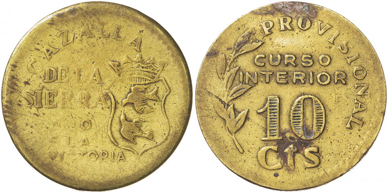 Cazalla de la Sierra (Sevilla). 10 céntimos. (AC. 43). 3,51 g. BC+.
