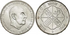 1966*1970. Franco. 100 pesetas. (AC. 150). 19,04 g. S/C-.