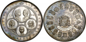 1989. Juan Carlos I. 10000 pesetas. V Centenario. Con la inscripción "Navidad '92". 168,14 g. Proof.