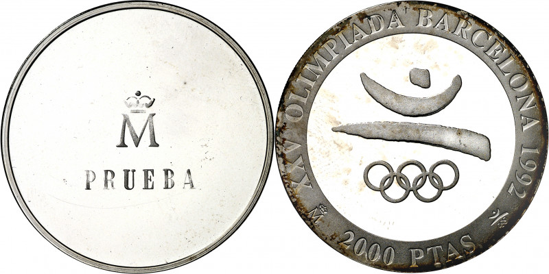 (1990). Juan Carlos I. 2000 pesetas. Juegos Olímpicos - Barcelona '92. Prueba de...
