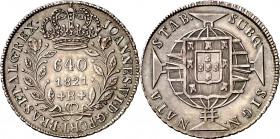 Brasil. 1821. Juan VI. R (Río). 640 reis. (Kr. 325.2). AG. 17,81 g. EBC.