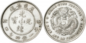 China. Kwantung. s/d (1890-1908). Kuang-hsü. 20 centavos. (Kr. 201). AG. 5,23 g. MBC+.