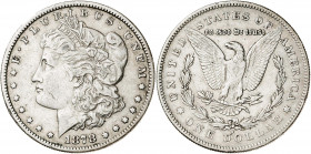 Estados Unidos. 1878. S (San Francisco). 1 dólar. (Kr. 110). Rayitas. AG. 26,56 g. MBC.